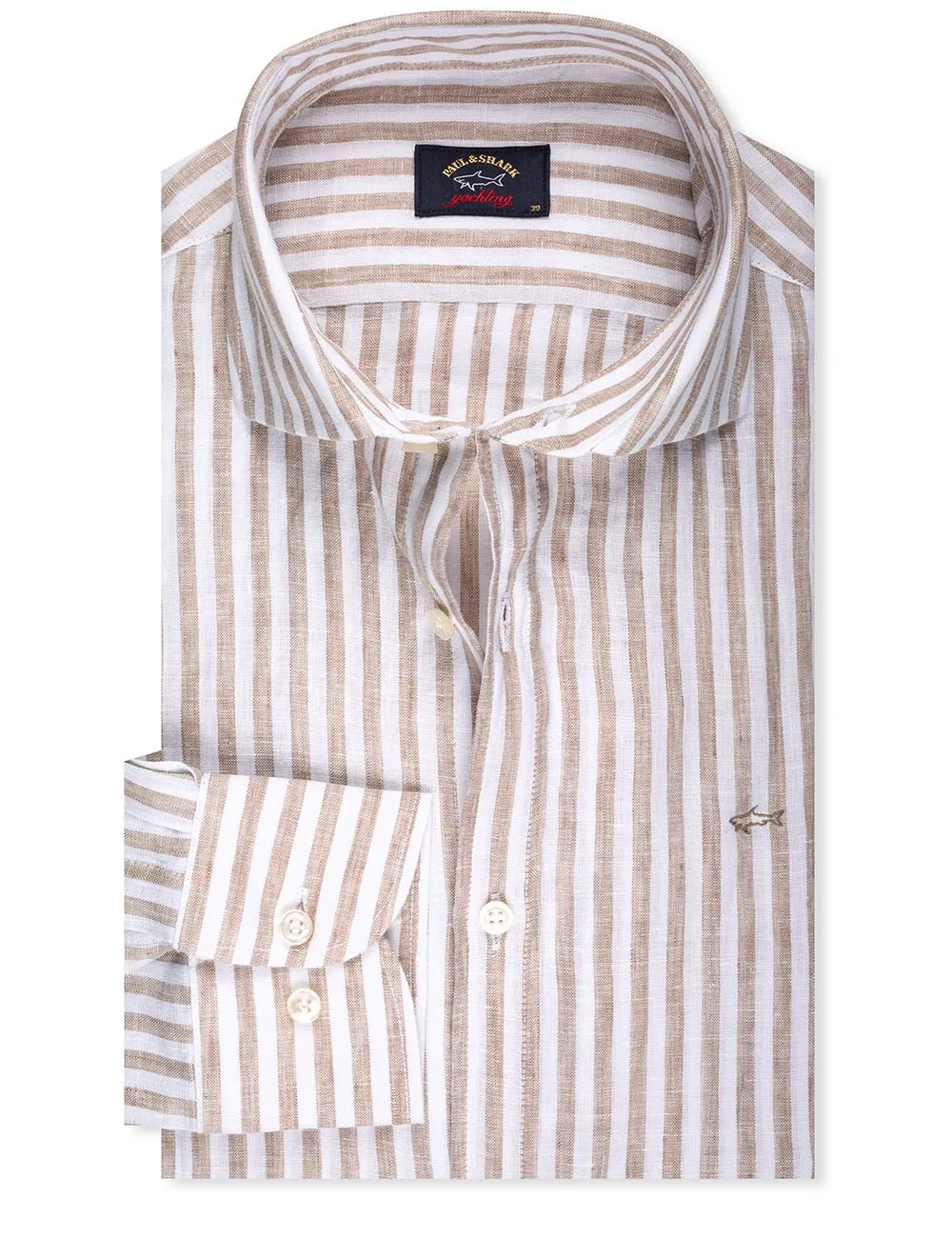 Stripe Linen Shirt Brown