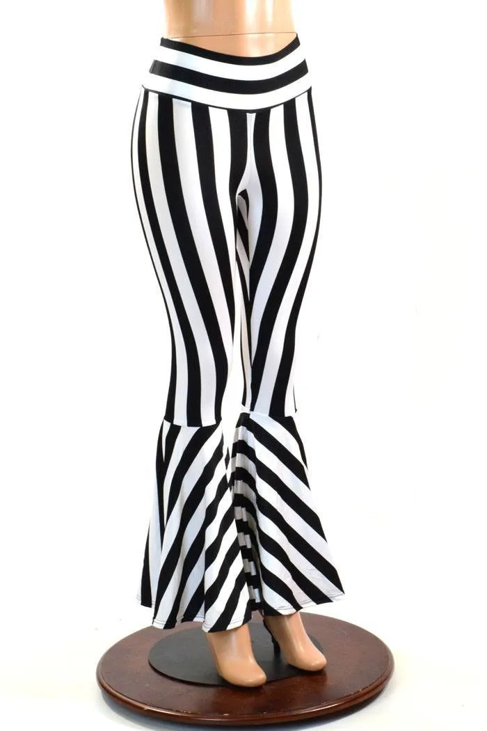 Striped High Waist Bell Bottom Flares