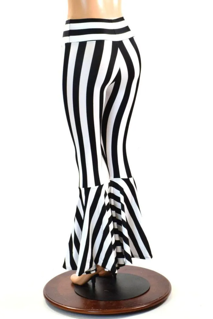 Striped High Waist Bell Bottom Flares