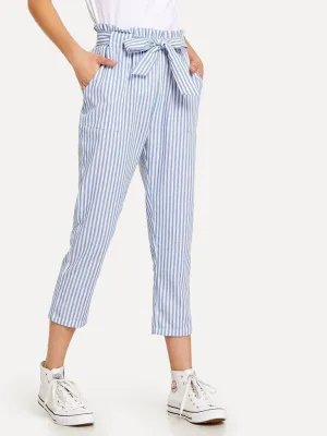 Striped Knot Front Pant