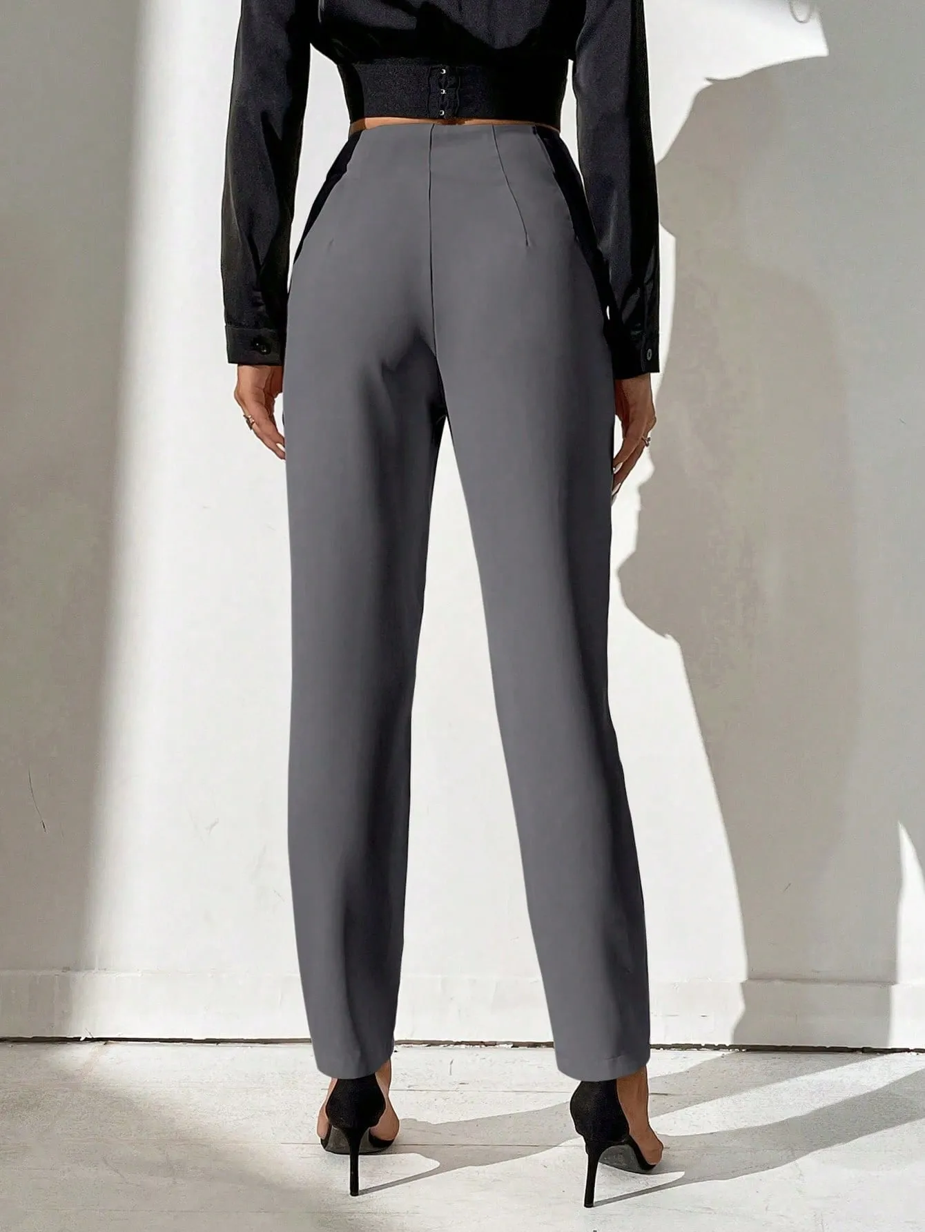 Tall High Waist Plicated Detail Pants