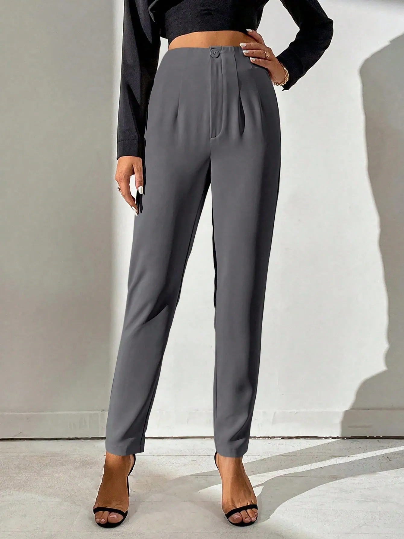 Tall High Waist Plicated Detail Pants