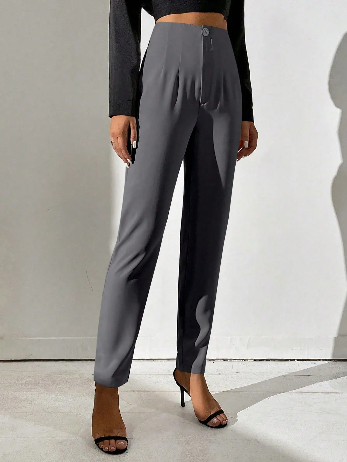 Tall High Waist Plicated Detail Pants