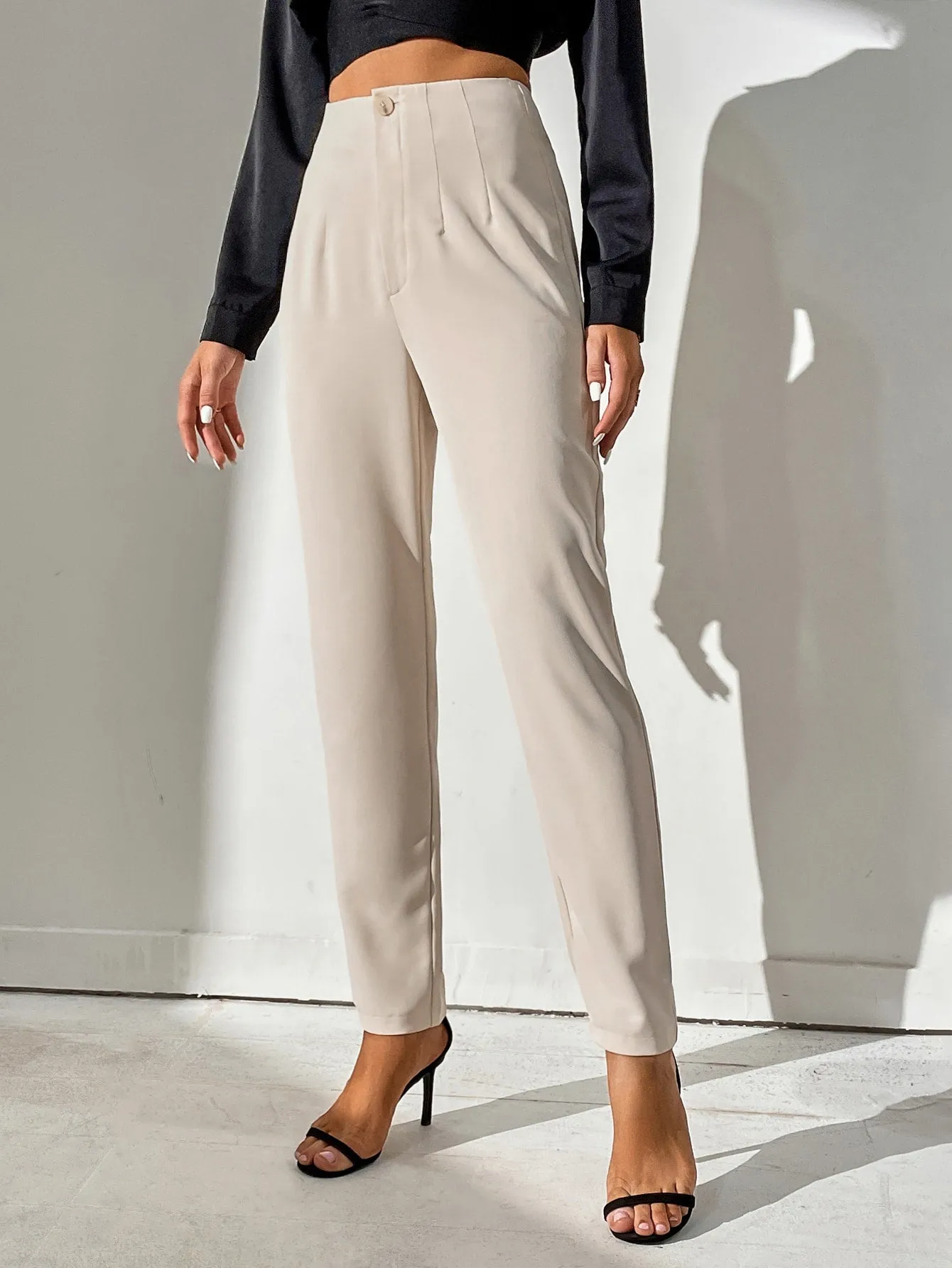 Tall High Waist Plicated Detail Pants