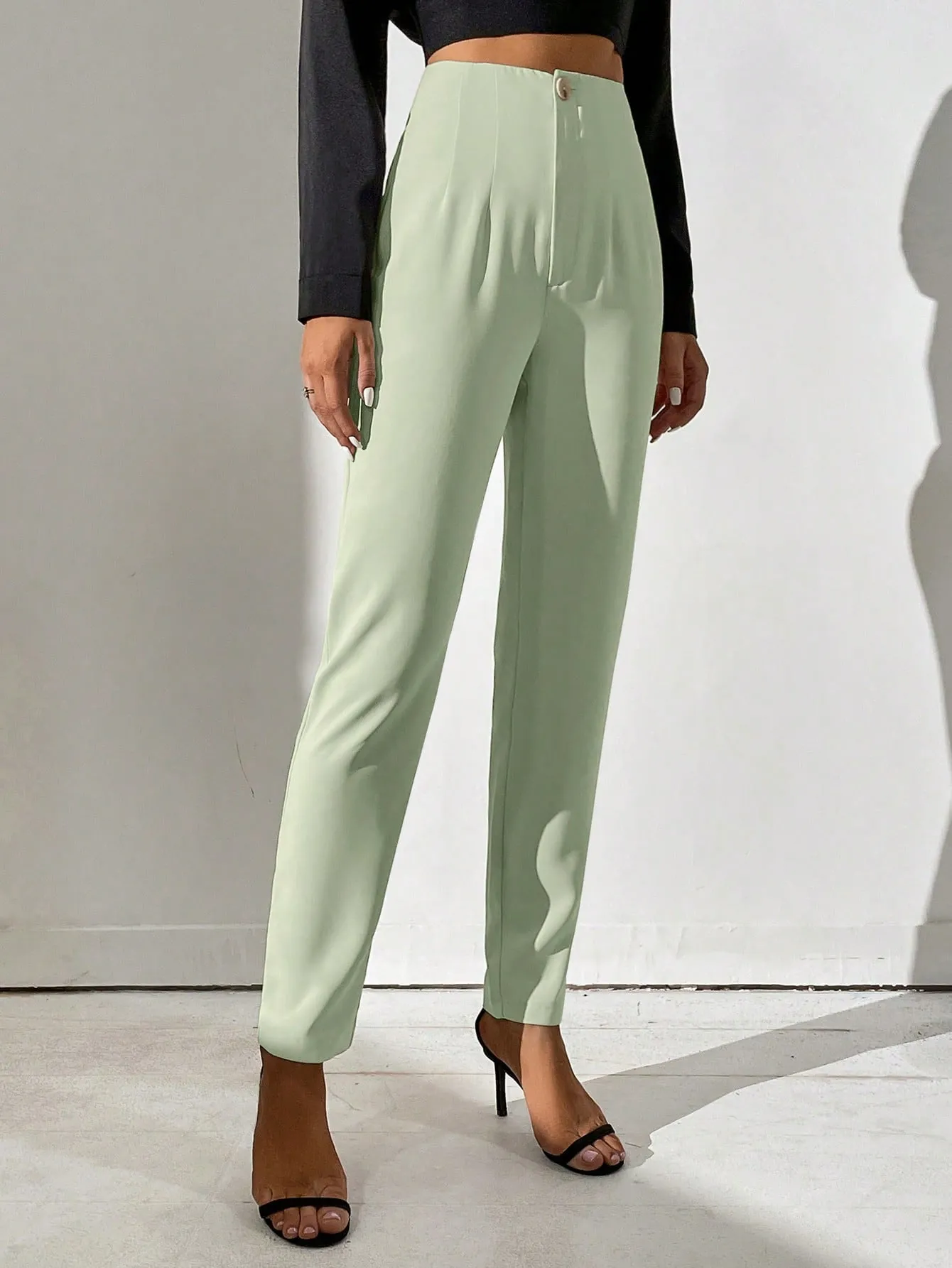 Tall High Waist Plicated Detail Pants