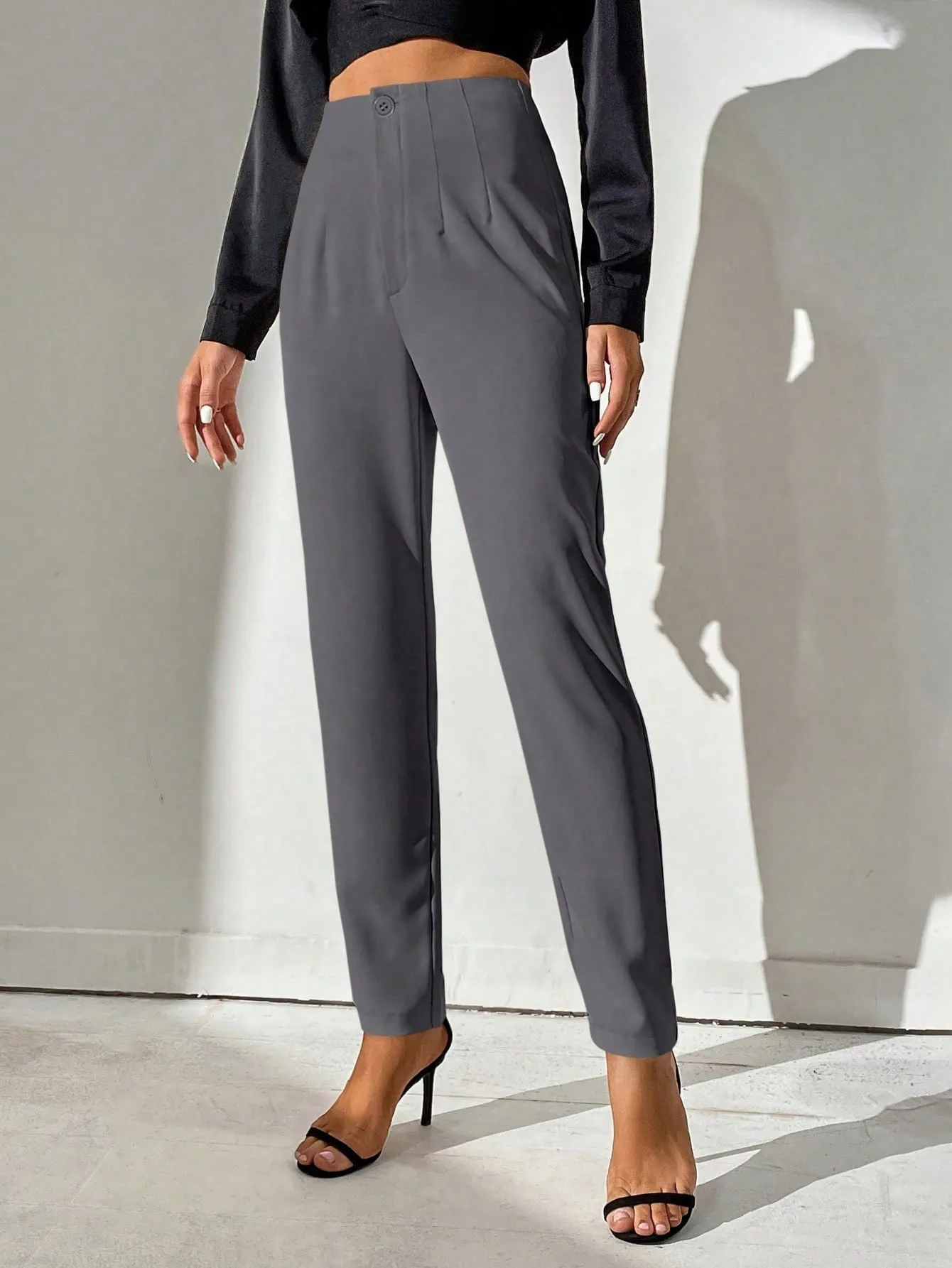 Tall High Waist Plicated Detail Pants