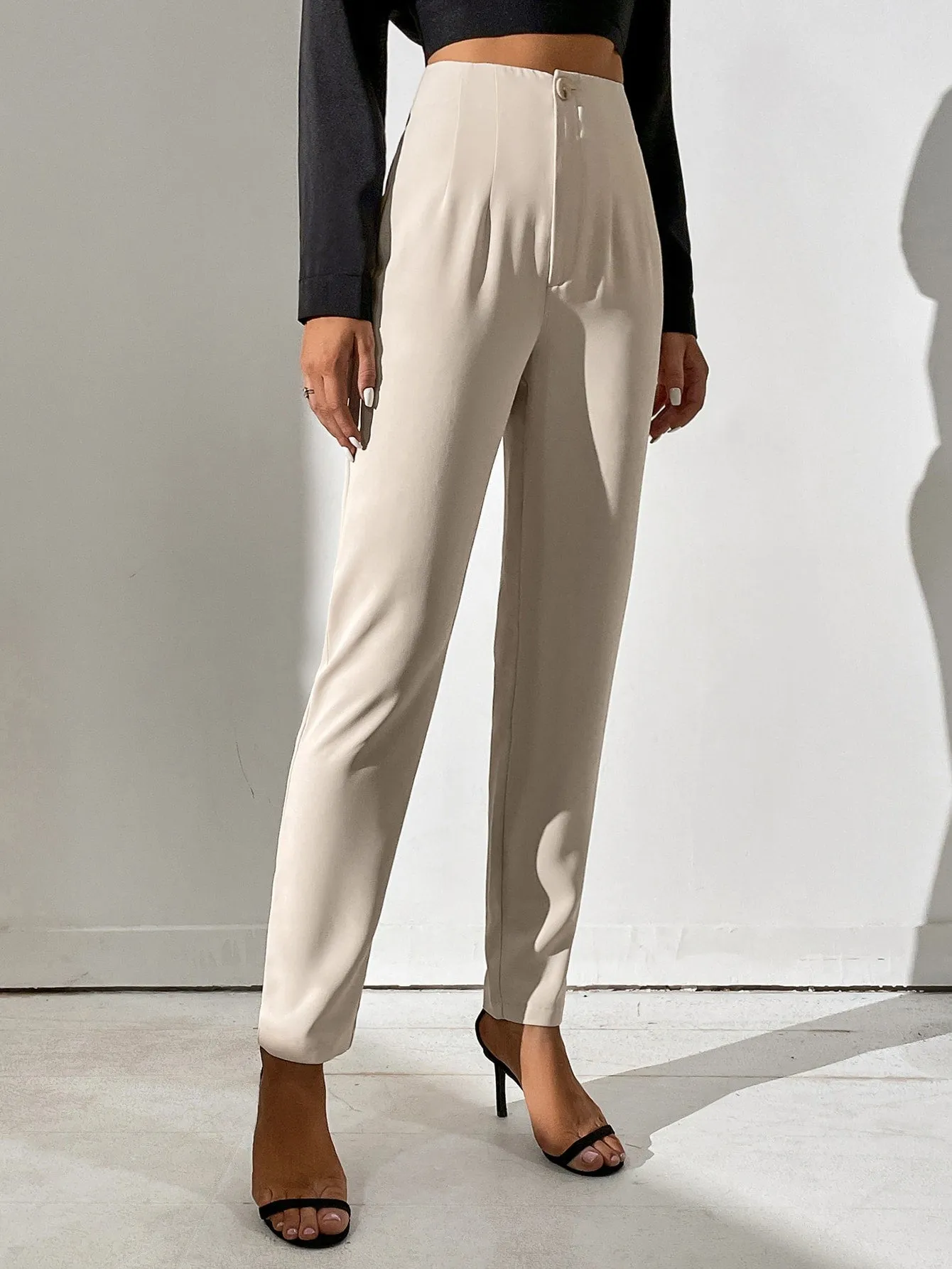 Tall High Waist Plicated Detail Pants