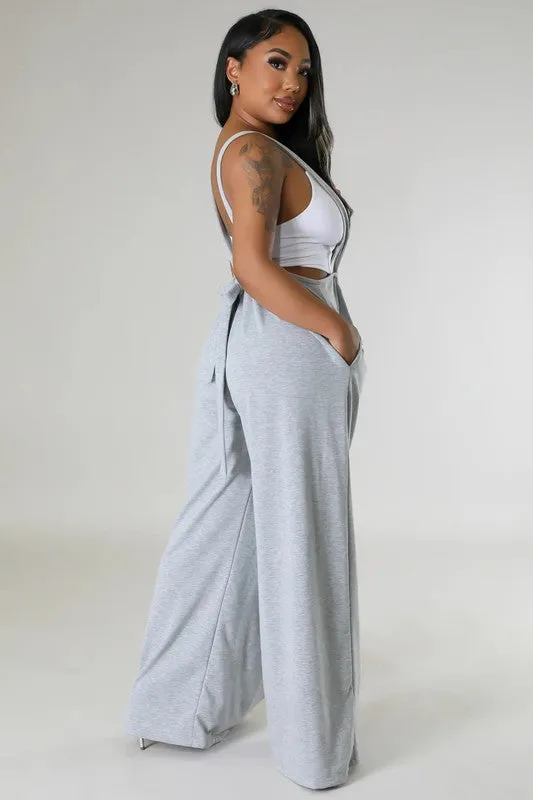 TEEK - GREY SUSPENDER SWEATPANTS