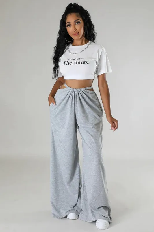 TEEK - GREY SUSPENDER SWEATPANTS