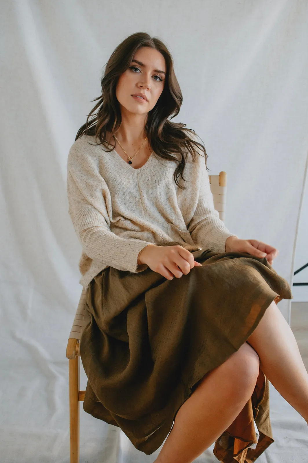 The Robin Pocket Sweater - Oatmeal