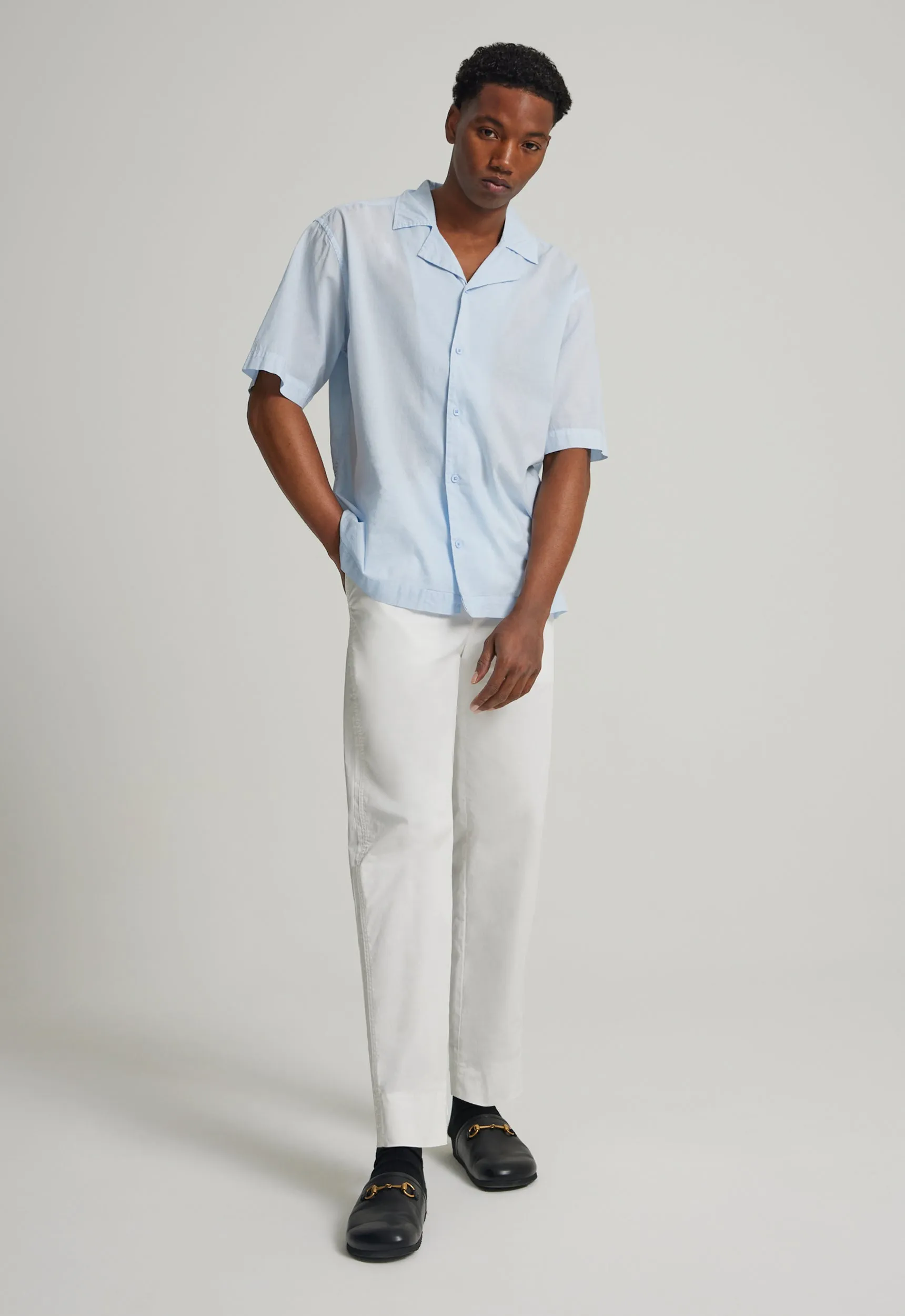 Theo Cotton Twill Pant - White