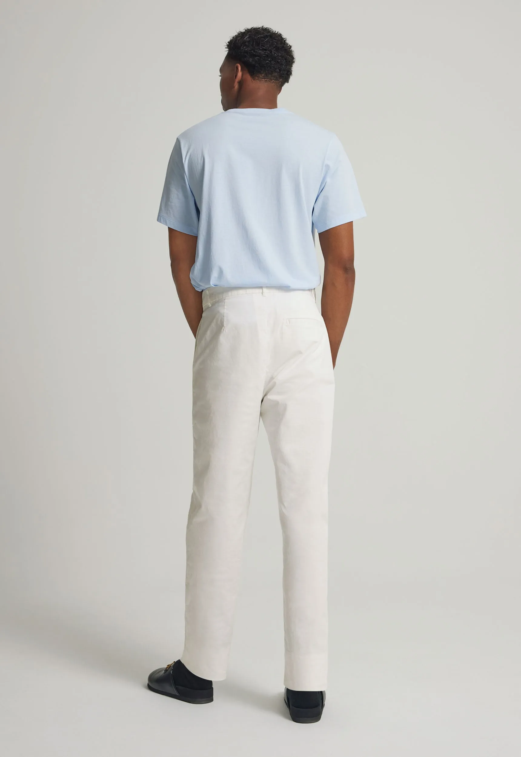 Theo Cotton Twill Pant - White