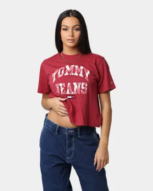 Tommy Jeans Women's Classic College Argyle T-Shirt Cranberry