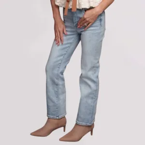 Tummy Control High Rise Straight Crop Jeans