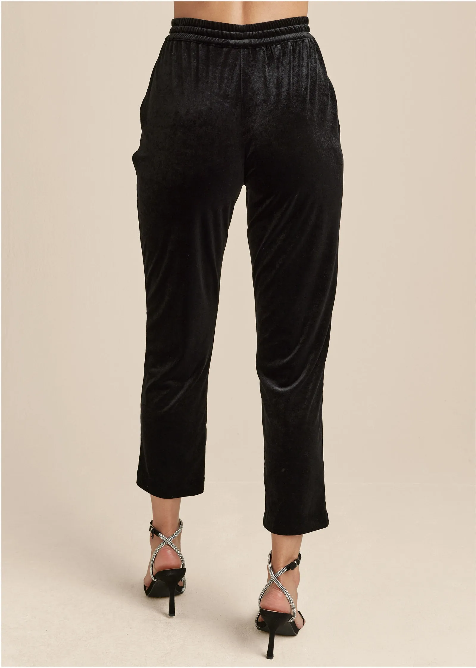 Velveteen Pull On Pants - Black