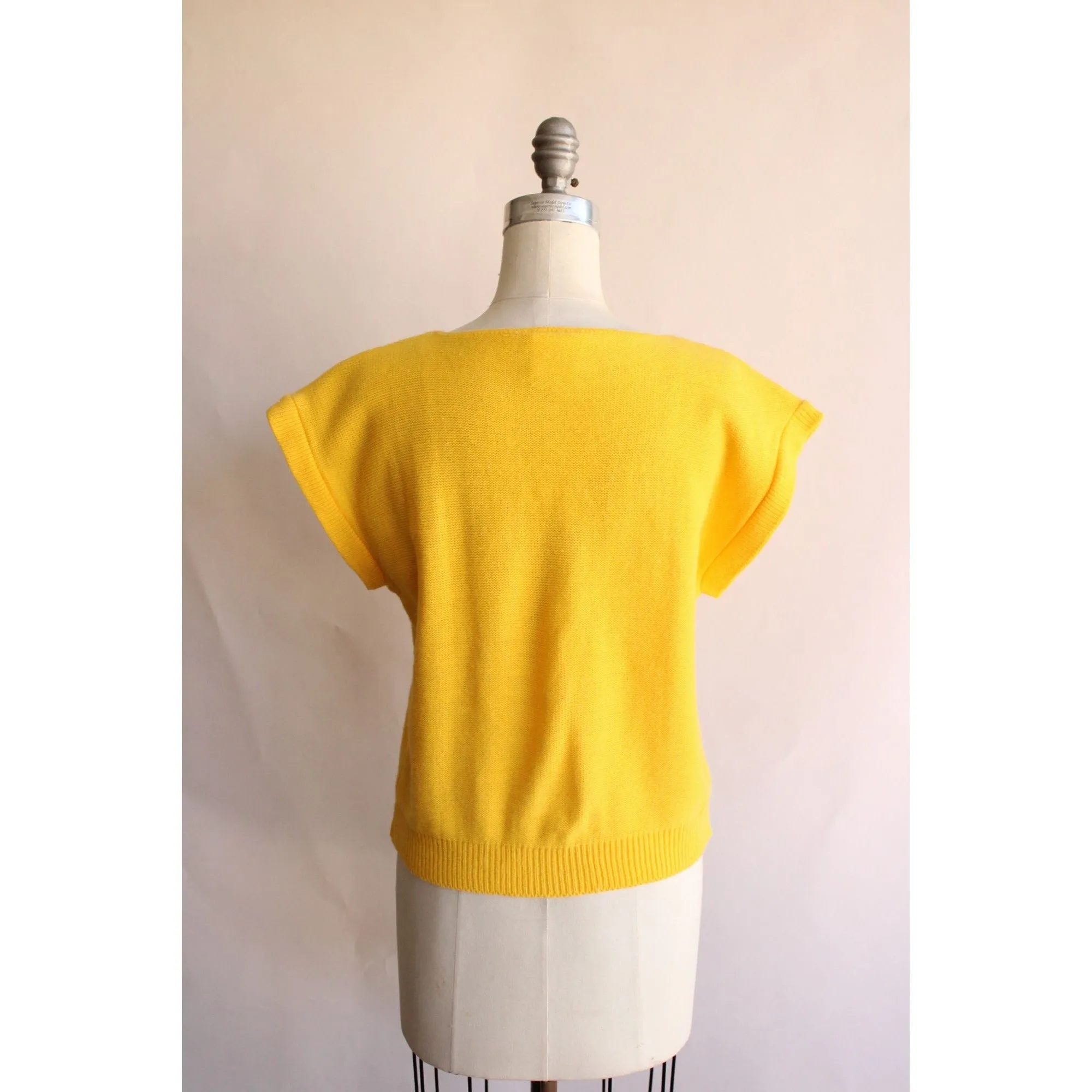 Vintage 1980s Yellow Cap Sleeve Sweater