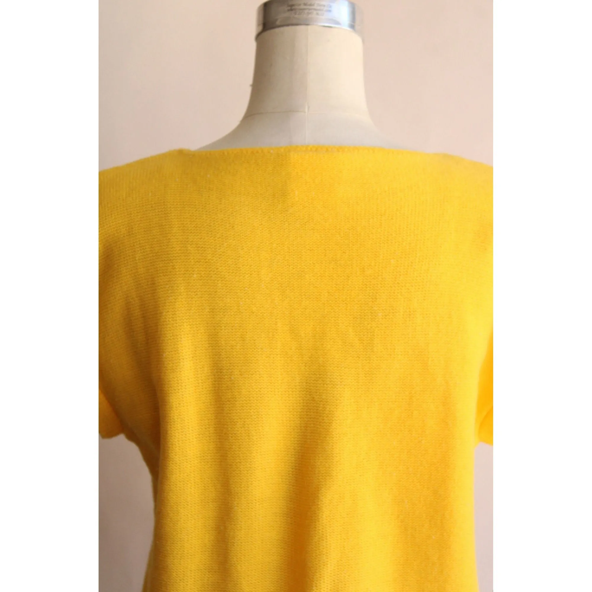 Vintage 1980s Yellow Cap Sleeve Sweater