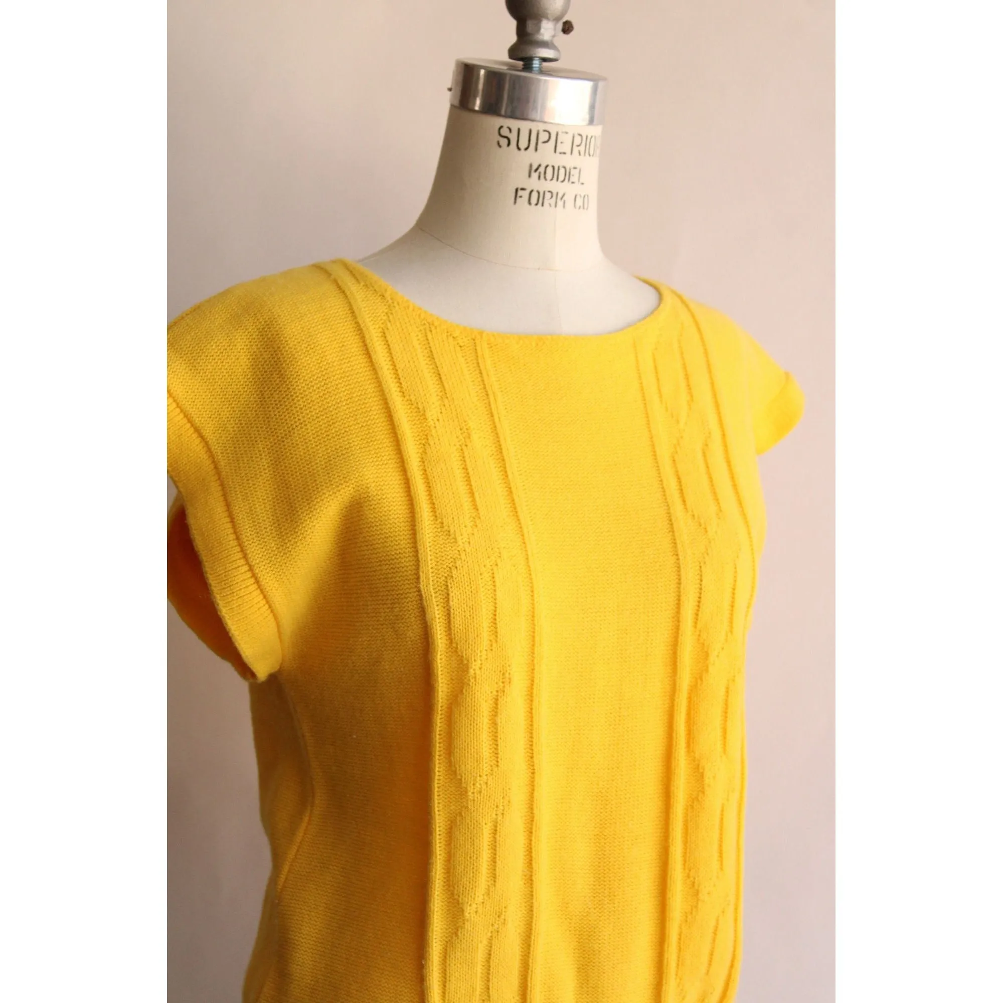 Vintage 1980s Yellow Cap Sleeve Sweater