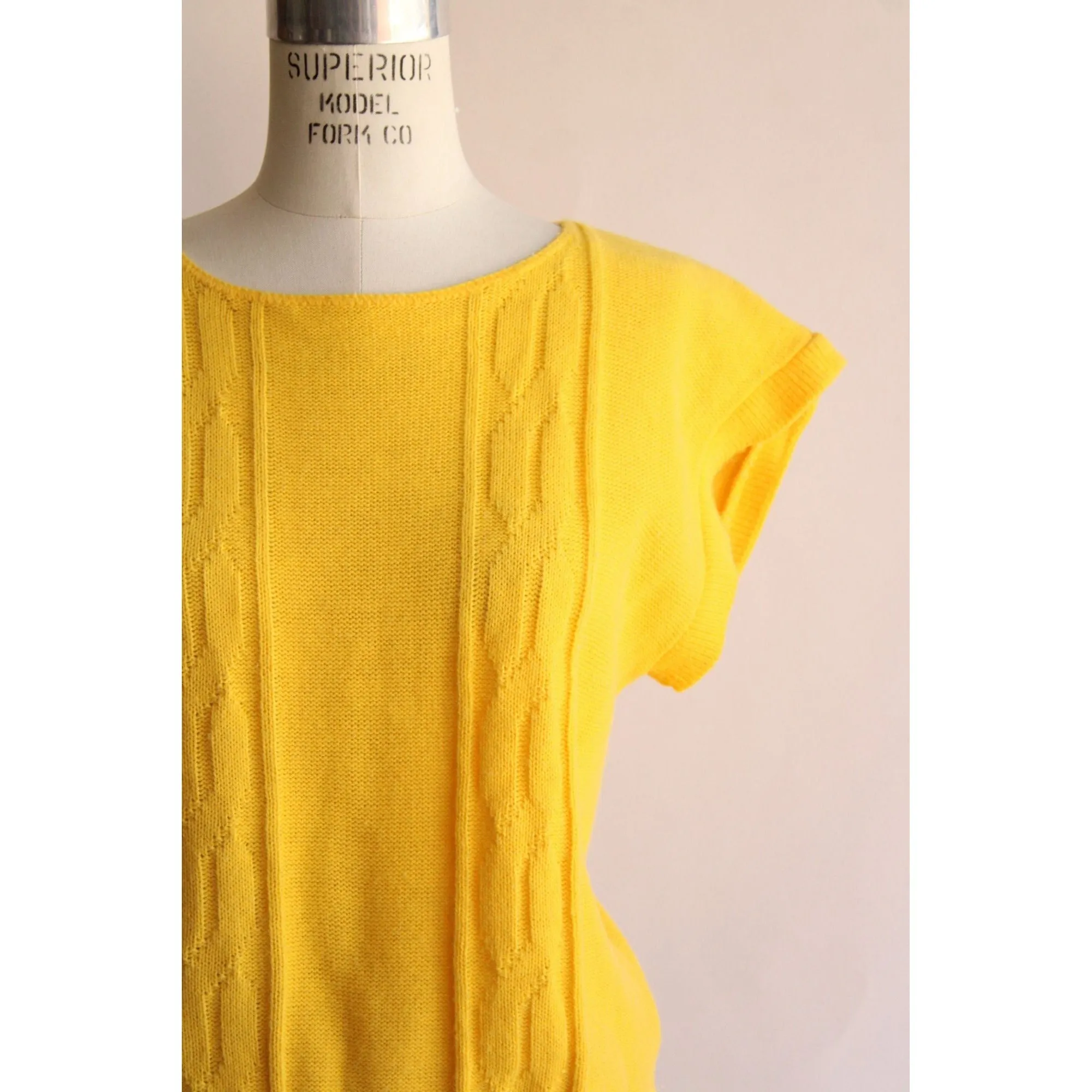 Vintage 1980s Yellow Cap Sleeve Sweater