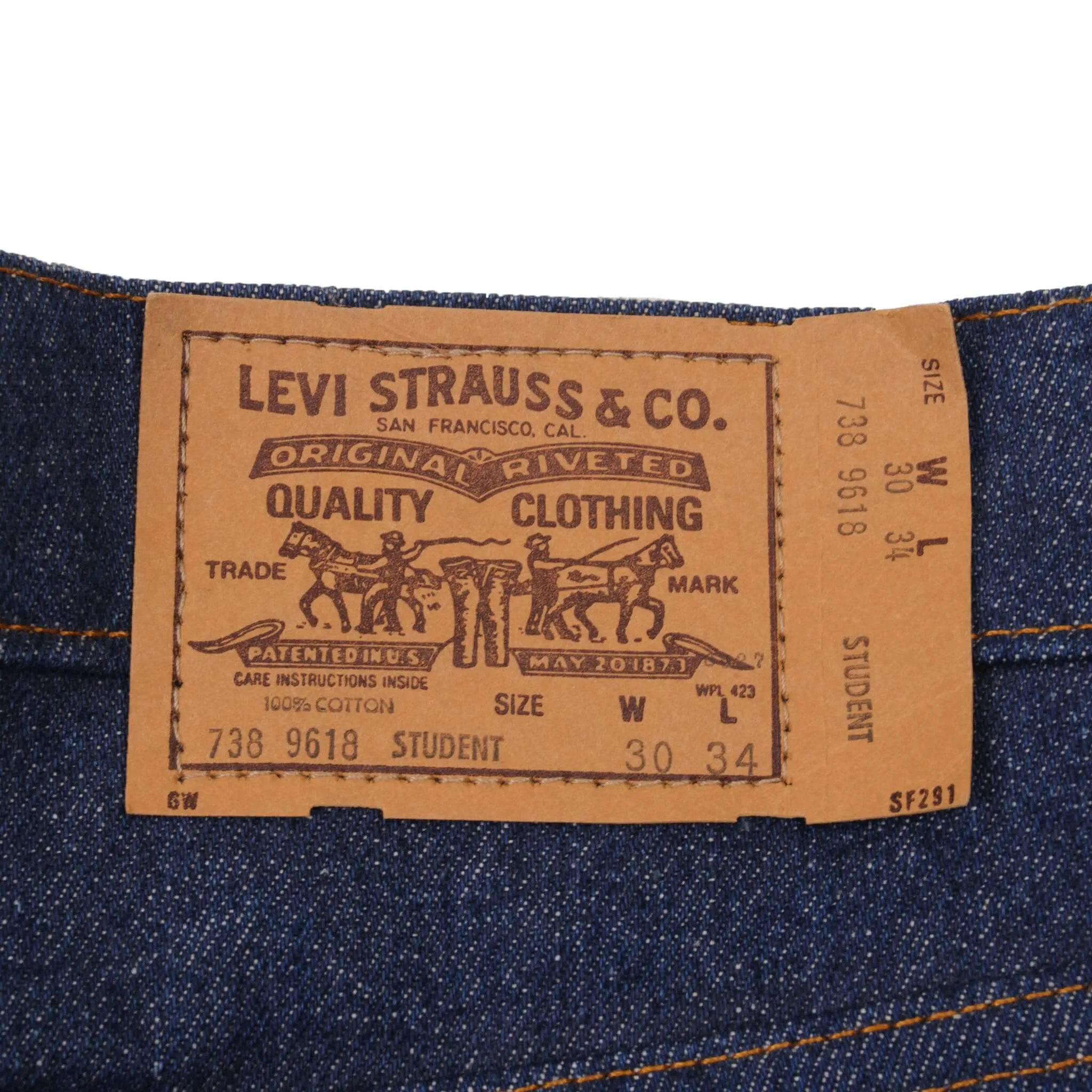 VINTAGE LEVIS 738 STUDENT JEANS SIZE 30X34 W30 L34 MADE IN USA DEADSTOCK