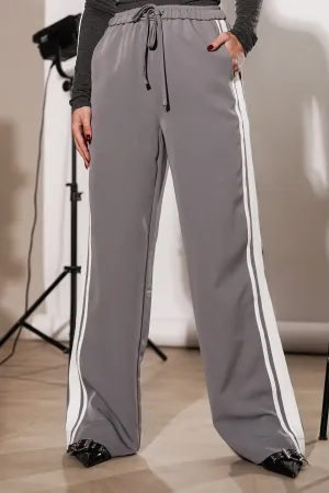 Wide leg striped jogger grijs - Yara