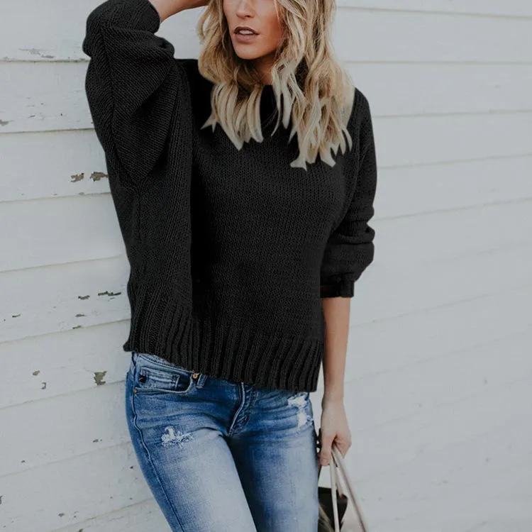 Women Backless Lace Up Sweaters