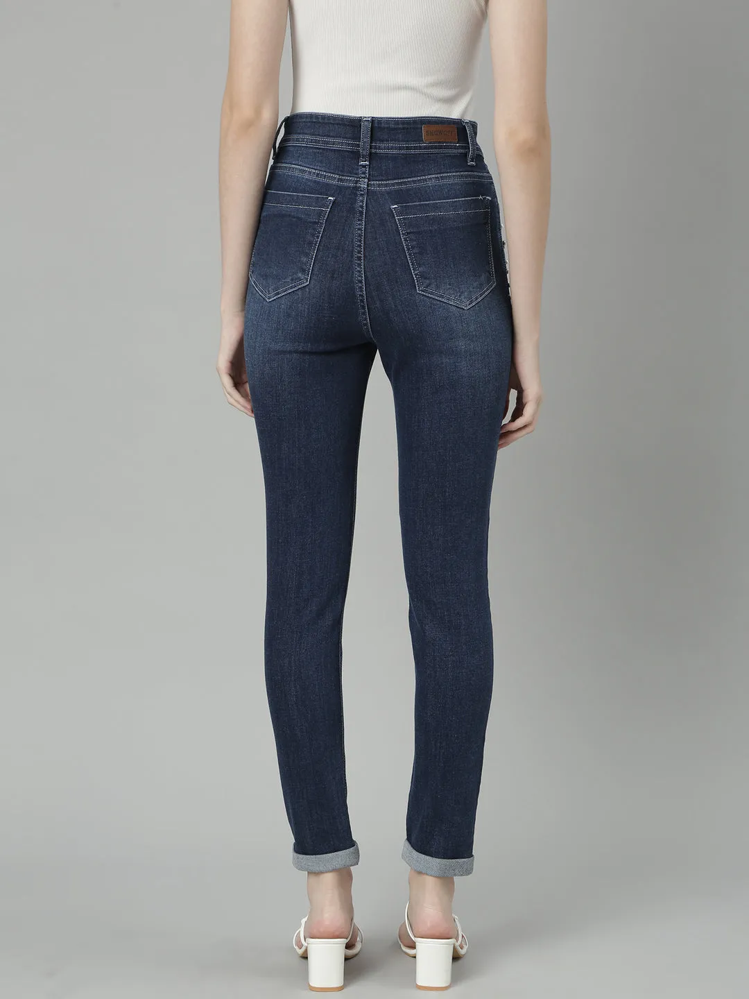 Women Navy Blue Denim Jeans