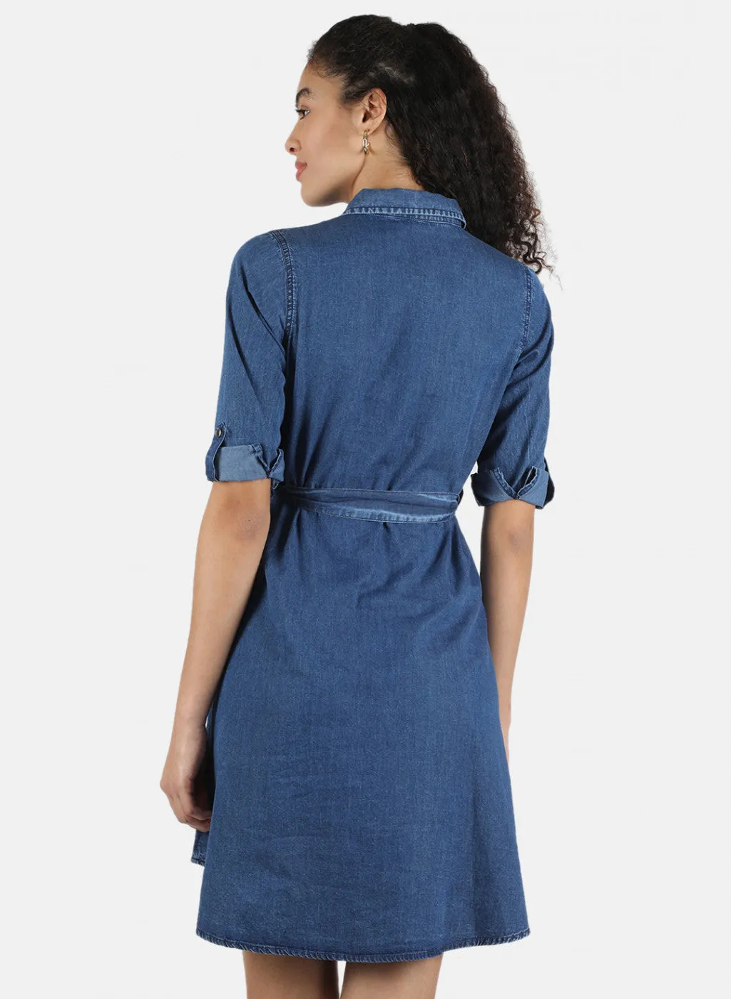 Women Navy Blue Plain Tunic