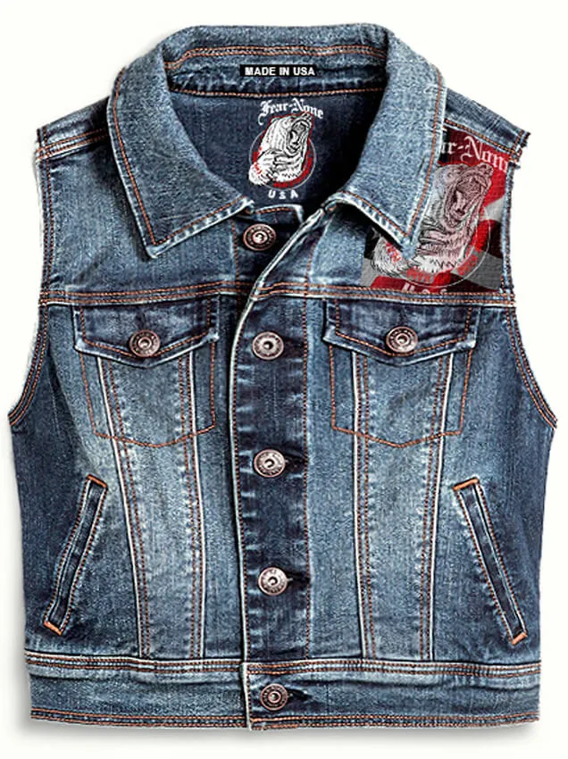 Womens  Big "Dolly" Rider Denim Highway Vest