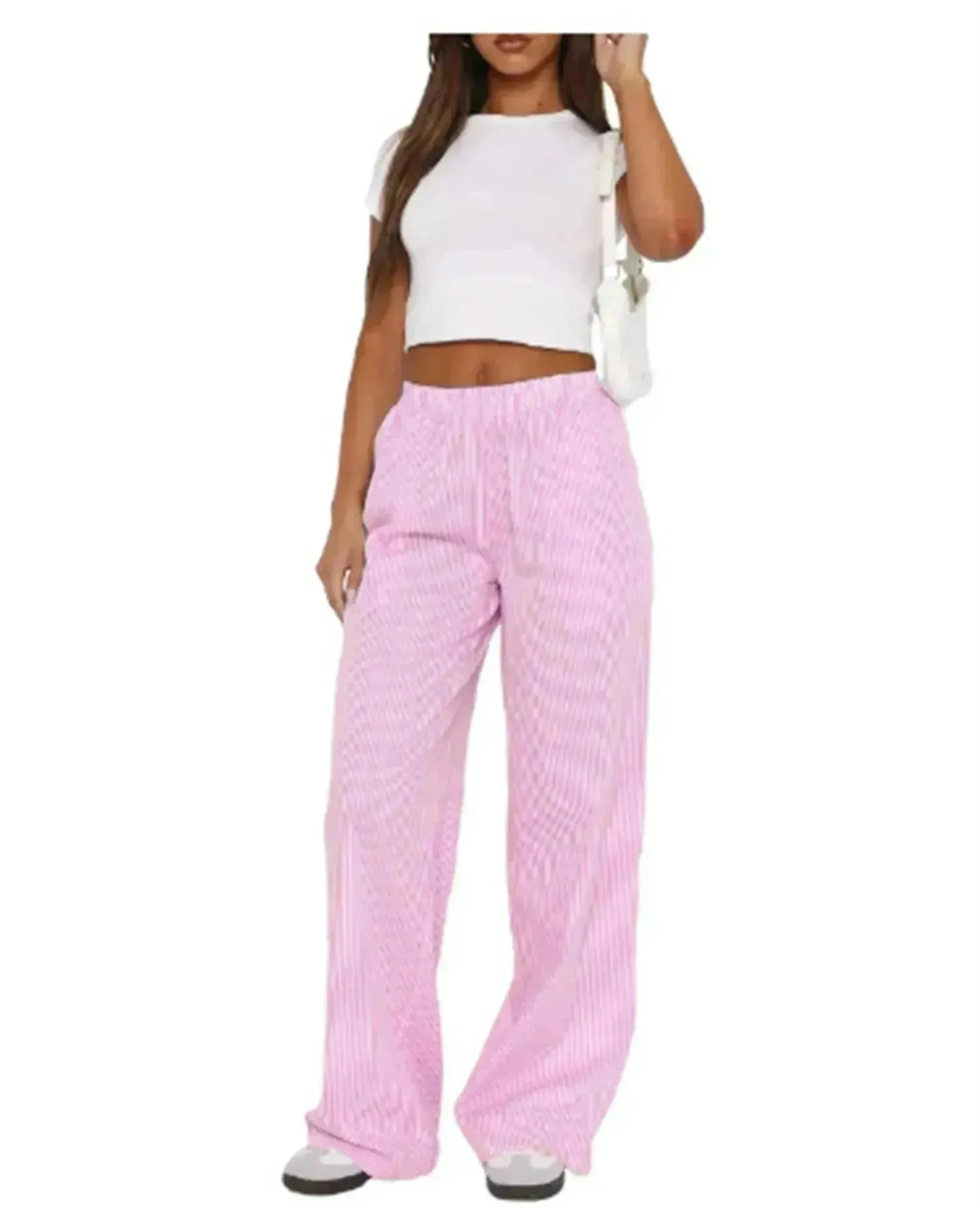 Women's Fashionable Loose High Waist Trousers