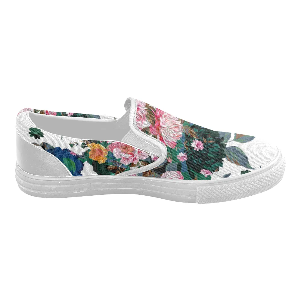 Women's Frida Kahlo Floral Print Canvas Slip-on Shoes