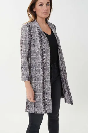 Women's Joseph Ribkoff | Long Snake Print Blazer | Beige and Black