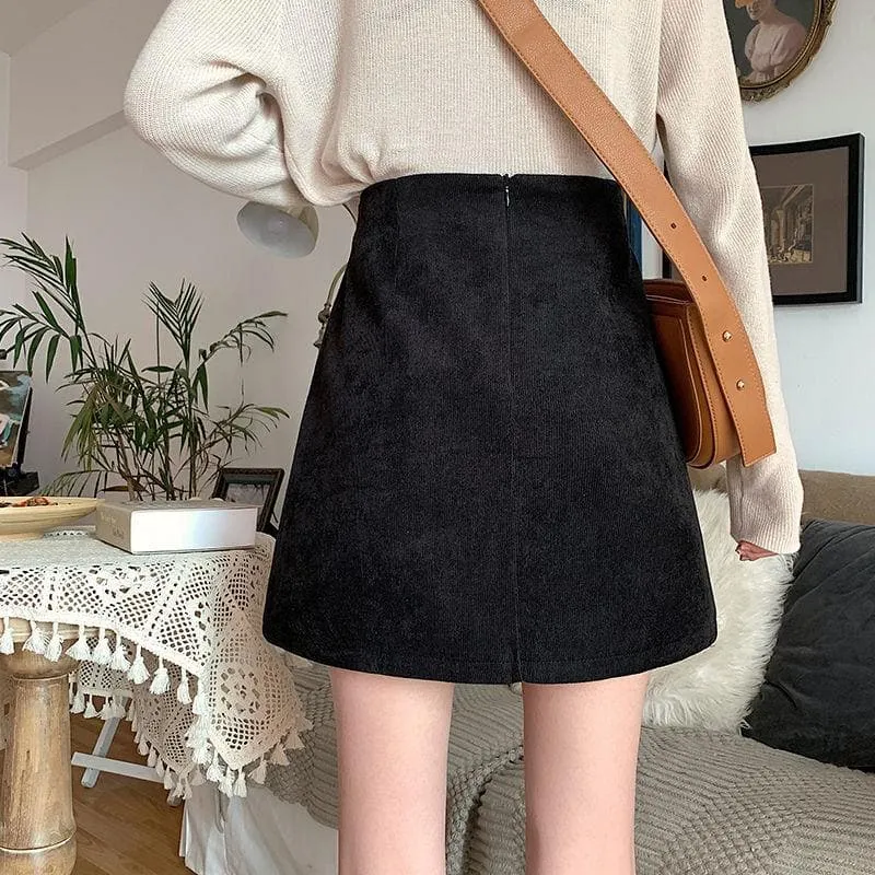 Wrap Skirt with Side Buttons