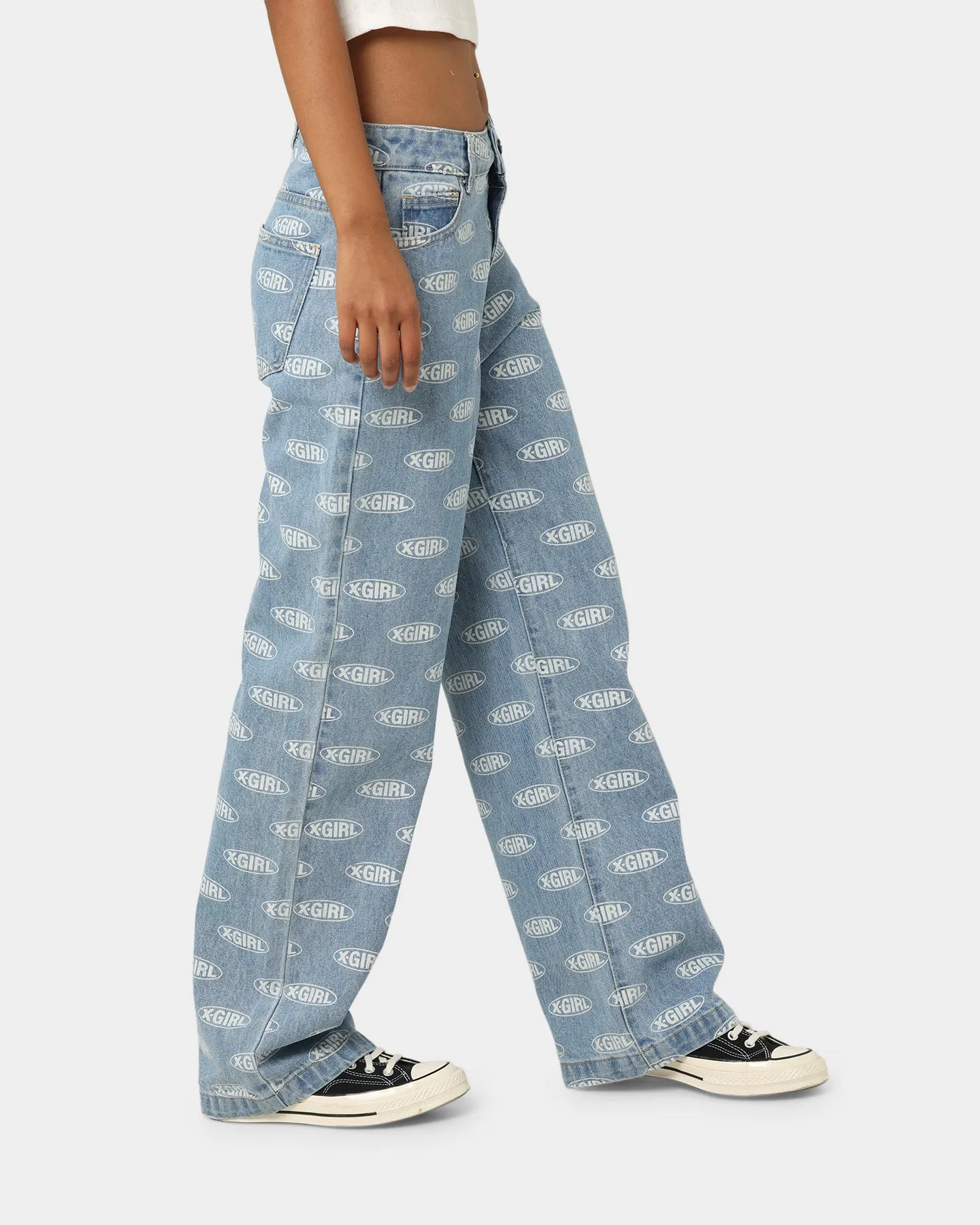 X-Girl Women's 94 Denim Pants Oval Logo